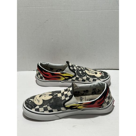 Vans Disney Mickey & Minnie Mouse Checkered Flames Men’s Size 9 Women’s 10.5 - Picture 8 of 9